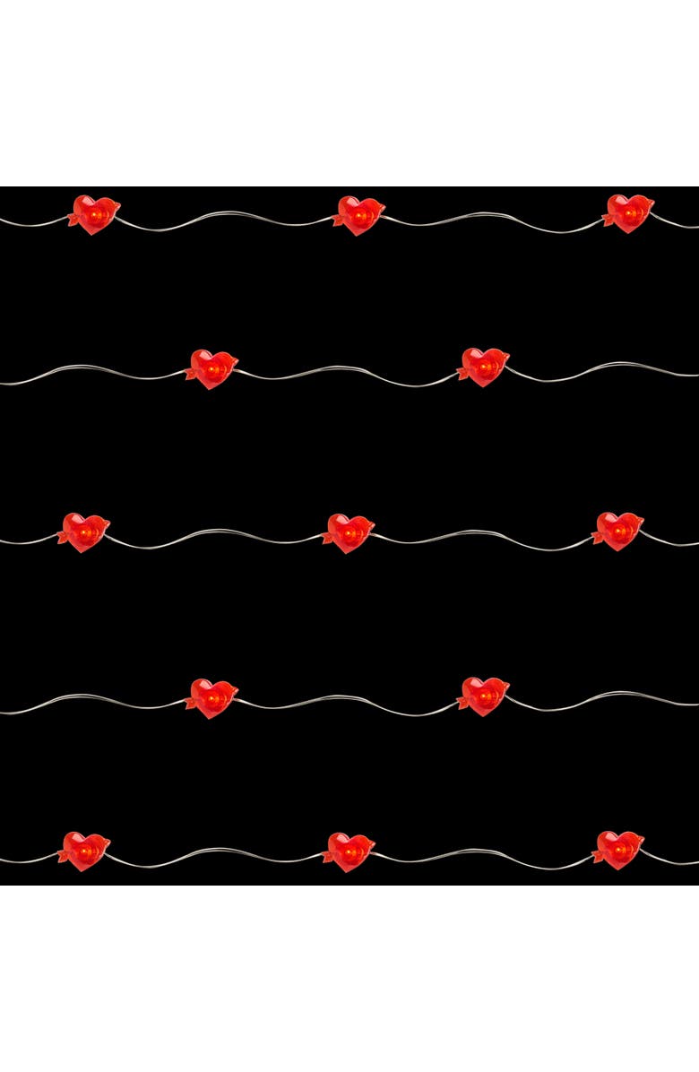 Northlight 20-Count Valentine's Day Heart and Arrow LED Fairy Lights, 6.25ft, Copper Wire, Alternate, color, Red