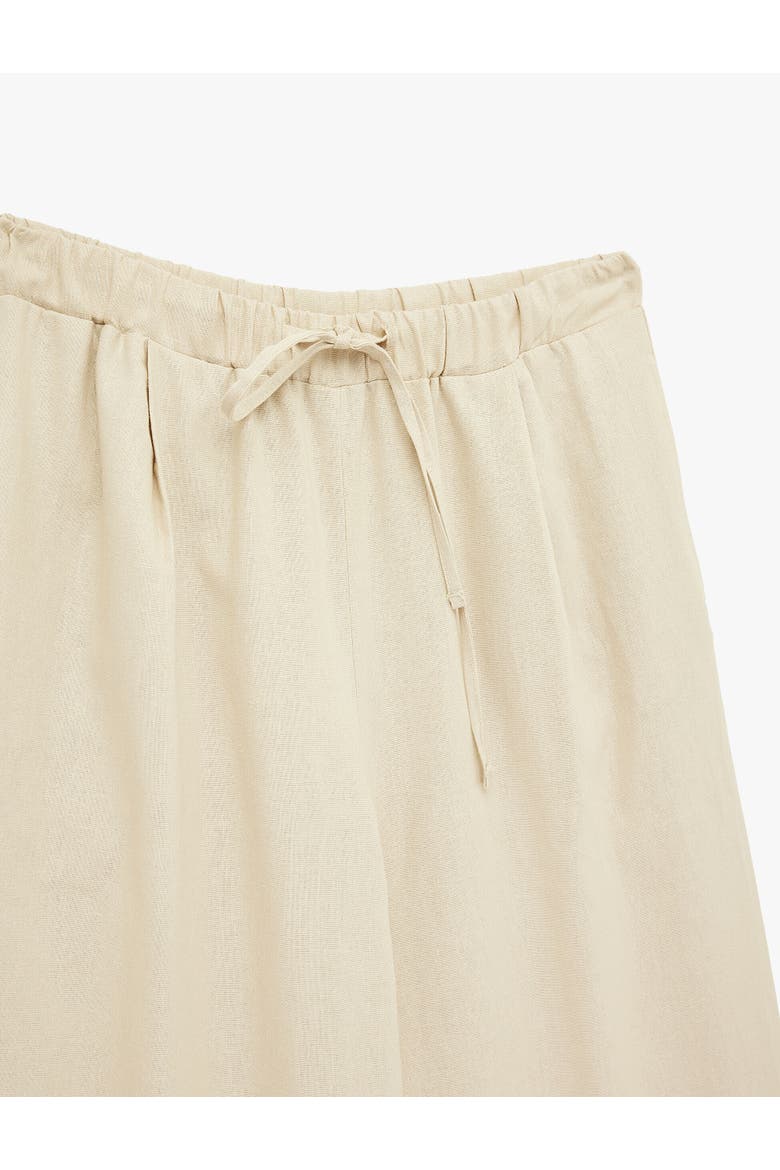 Drawstring Waist Wide Leg Trousers, Alternate, color, BEIGE