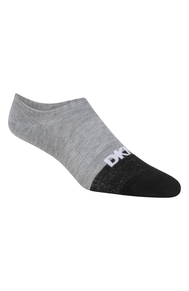 DKNY 6-Pack Liner Socks, Alternate, color, Grey/ Black