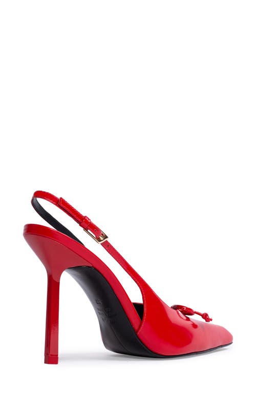 Black Suede Studio Vie Slingback Pointed Toe Pump In Cherry Leather