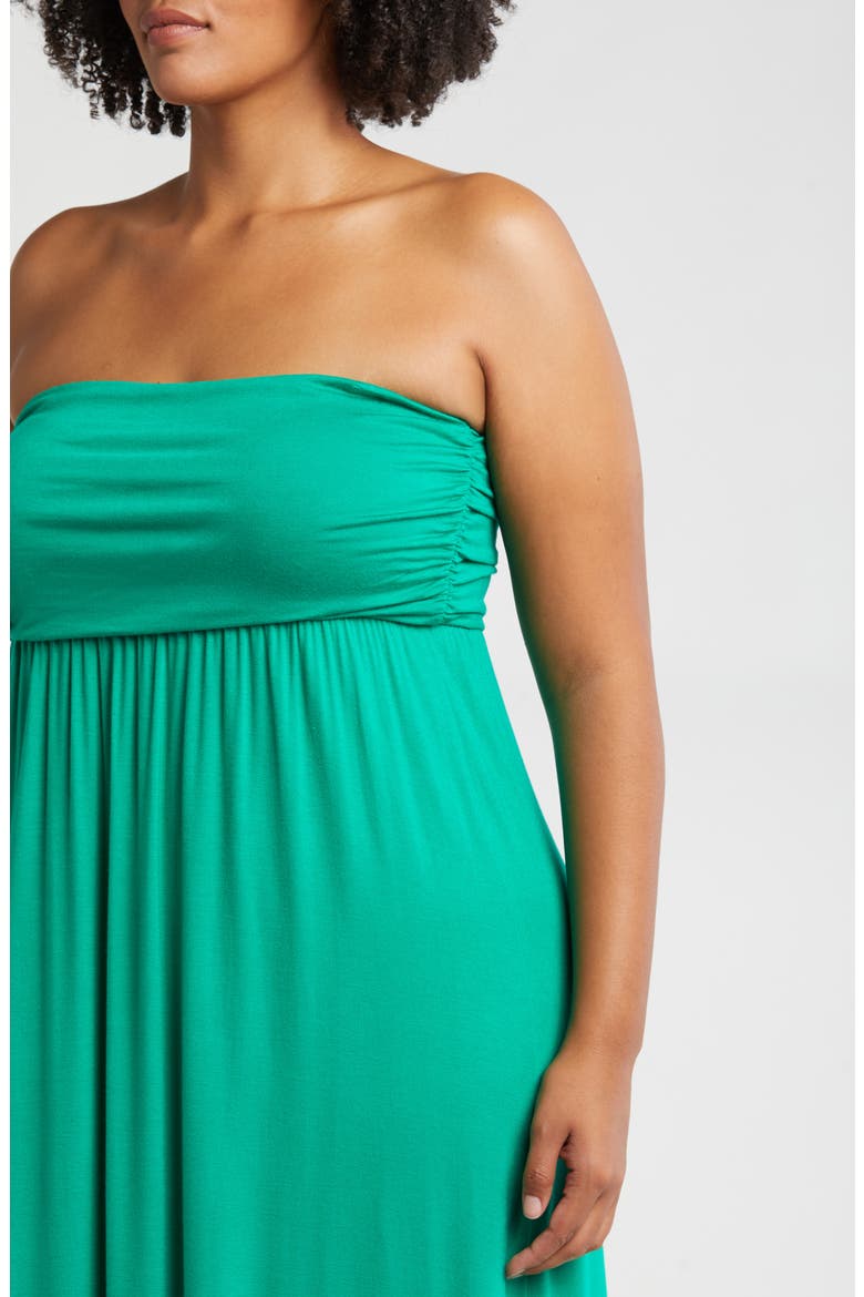 Strapless Maxi Dress, Alternate, color, GREEN