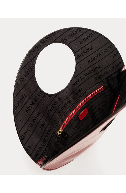 Frances Valentine Juno Round Crinkled Leather Crossbody Bag In Red