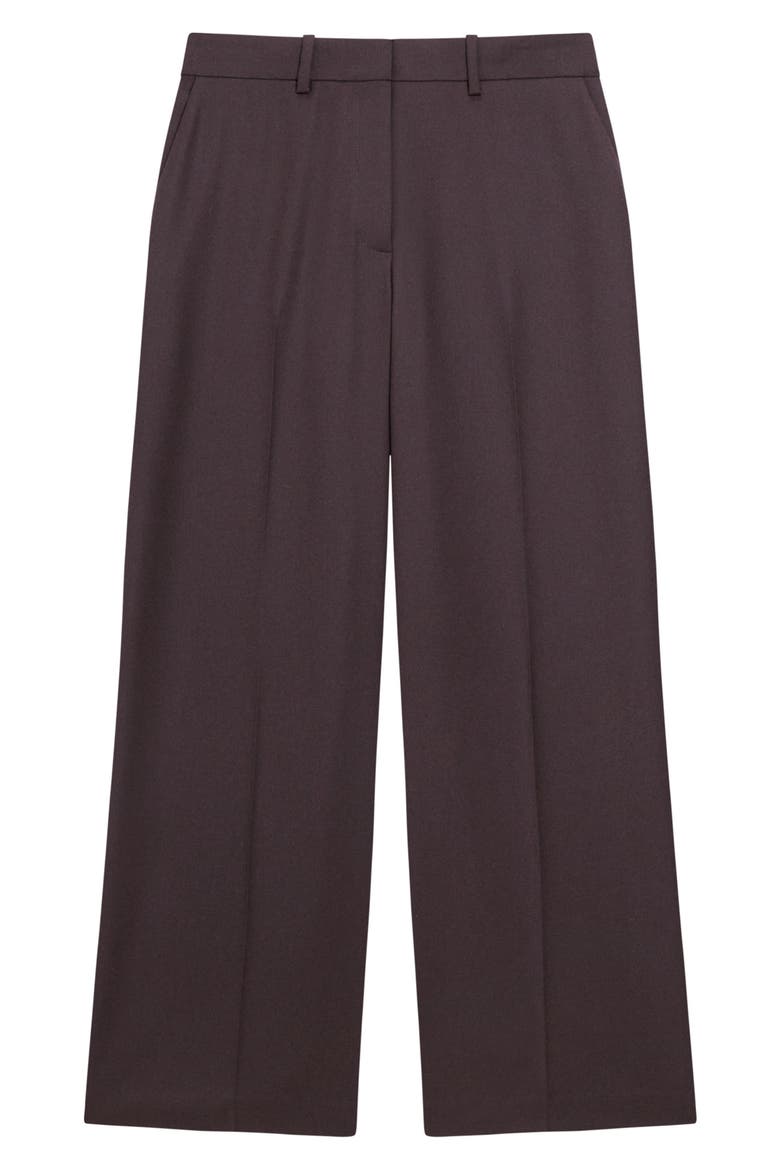 Sleek Flannel Straight Classic Pants, Alternate, color, CACAO
