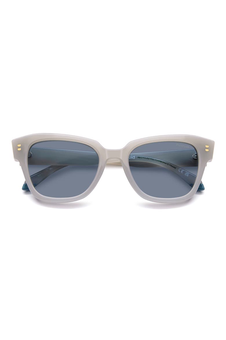 51mm Polarized Cat Eye Sunglasses, Main, color, WHITE/ BLUE PZ