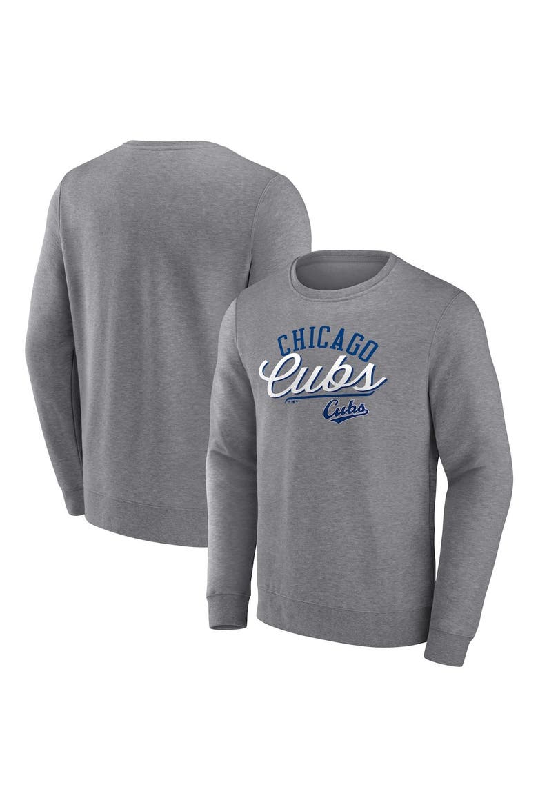 Men's Fanatics Branded Gray Chicago Cubs Simplicity Pullover Sweatshirt, Main, color, Gray