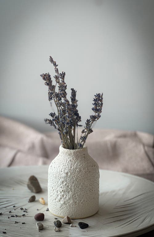 Gina Desantis Ceramics Small Bottle Crater Vase In White