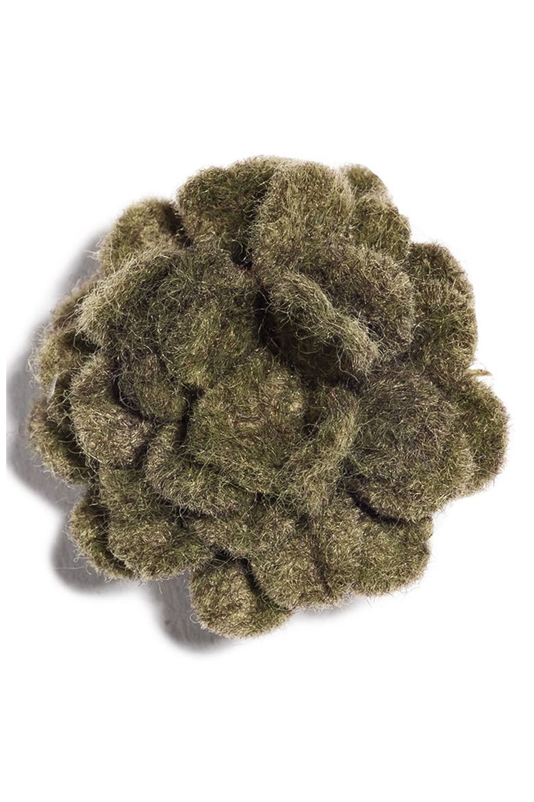 Satin Lapel Flower, Main, color, GREEN
