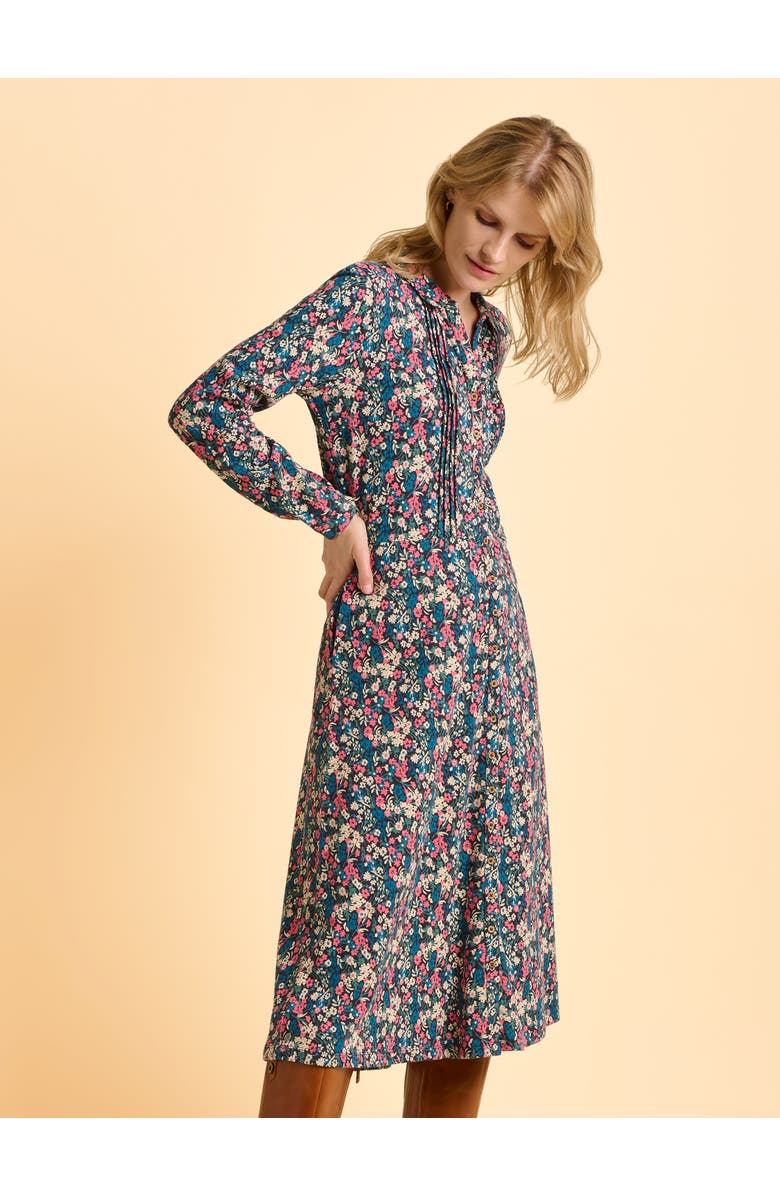 Brakeburn Charlotte Long Sleeve Shirt Midi Dress, Alternate, color, Multi