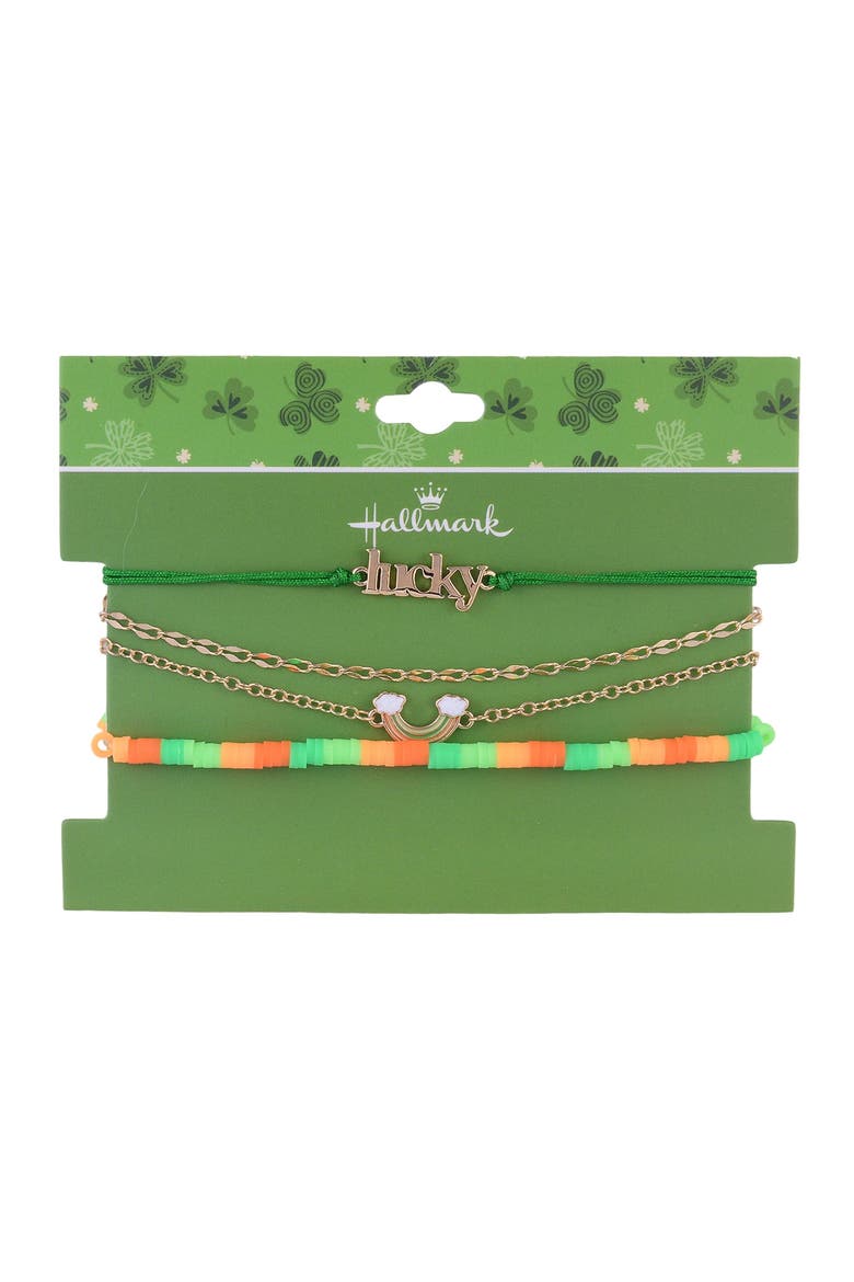 4pc Assorted Bracelet Set, Alternate, color, Green