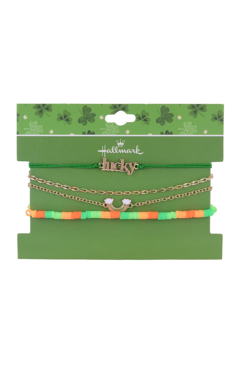Hallmark 4pc Assorted Bracelet Set, Alternate, color, Green