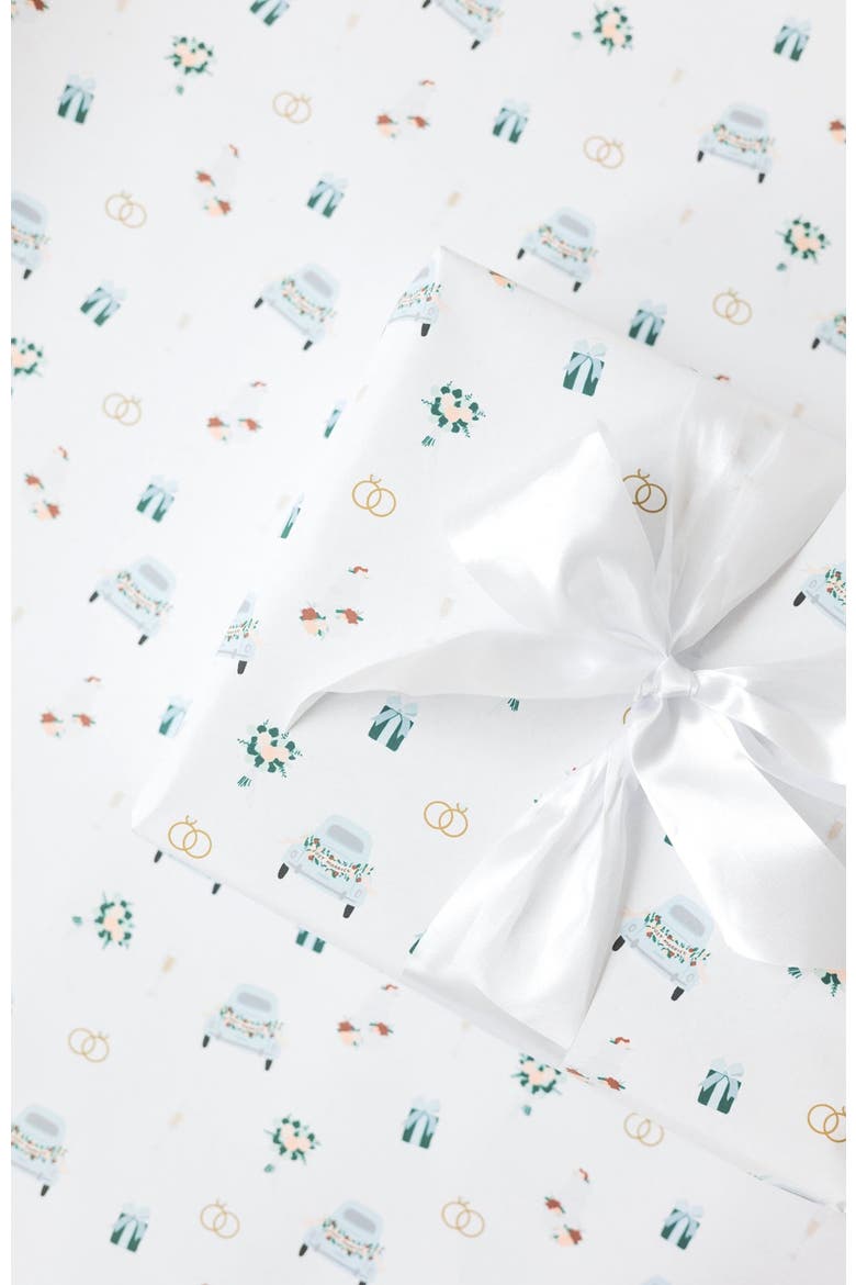 Illustrated Wedding Pattern Wrapping Paper wrapping paper, Alternate, color, Wedding Pattern