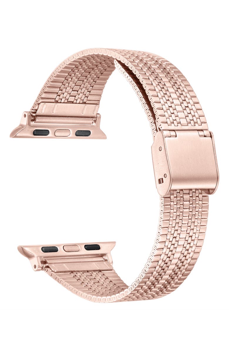 The Posh Tech Eliza Stainless Steel Apple Watch<sup>®</sup> Watchband, Alternate, color, Rose Gold