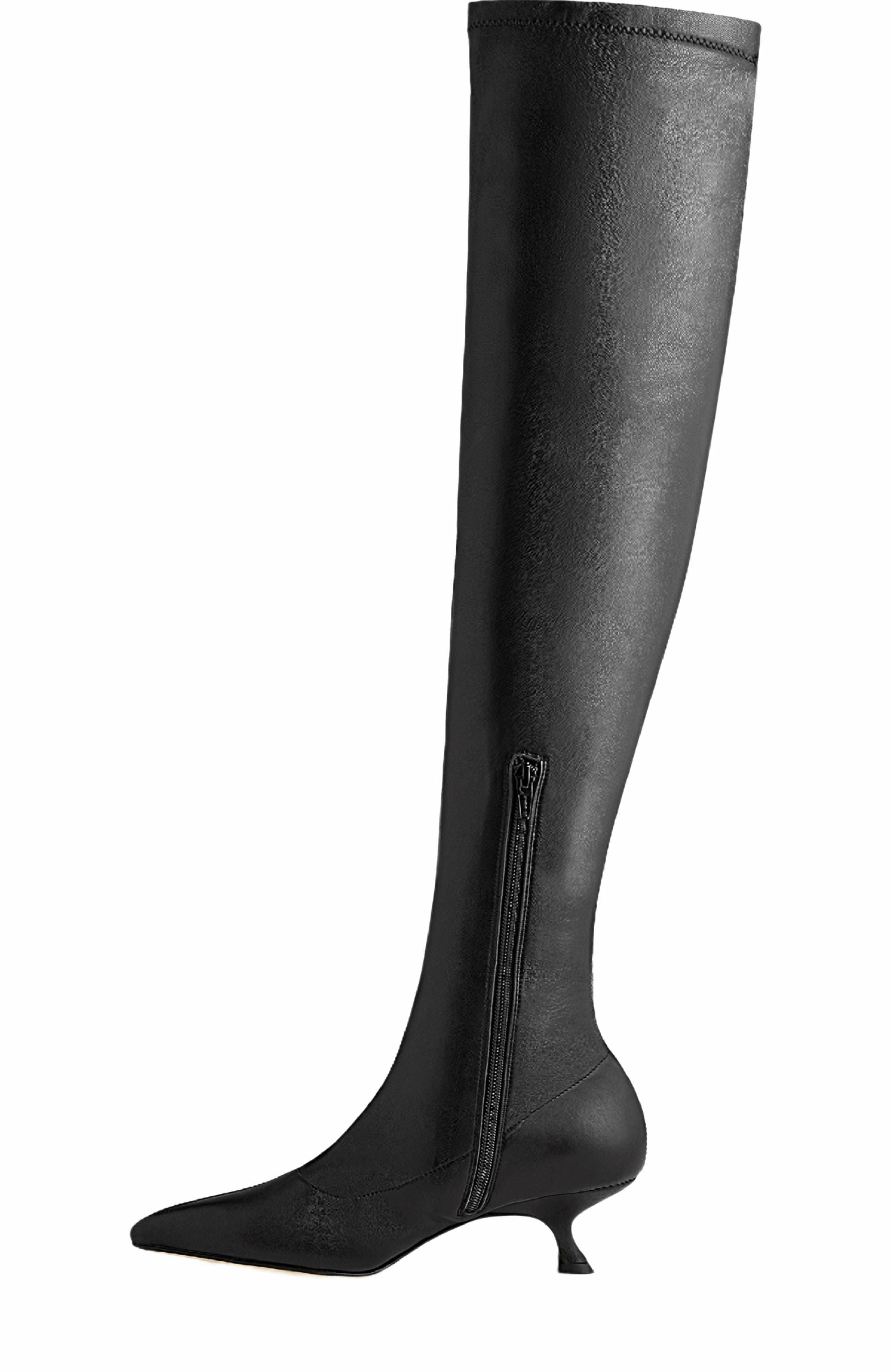 Neil J. Rodgers Seta Over The Knee Stretch Boot, Alternate, color, Black Nappa
