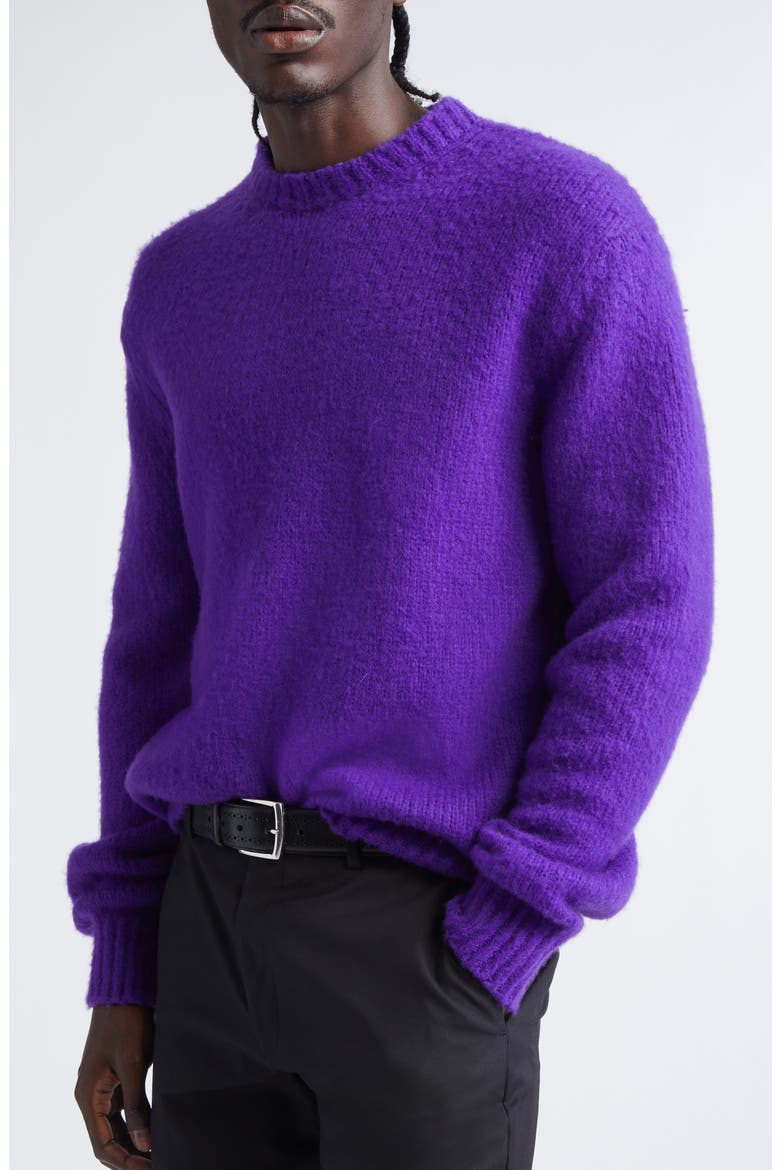 Pure Cashmere Crewneck Sweater, Alternate, color, GV590 ELECTRIC PURPLE