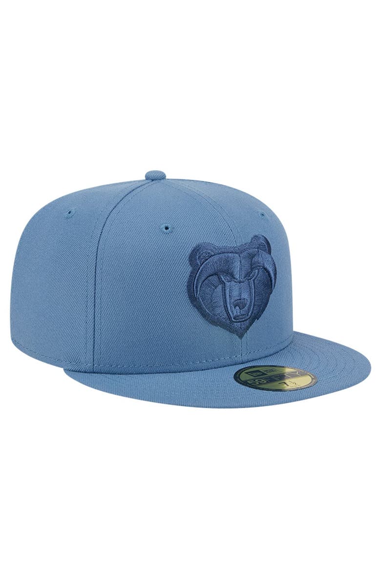 New Era Men's New Era Blue Memphis Grizzlies Color Pack Faded Tonal 59FIFTY Fitted Hat, Alternate, color, 