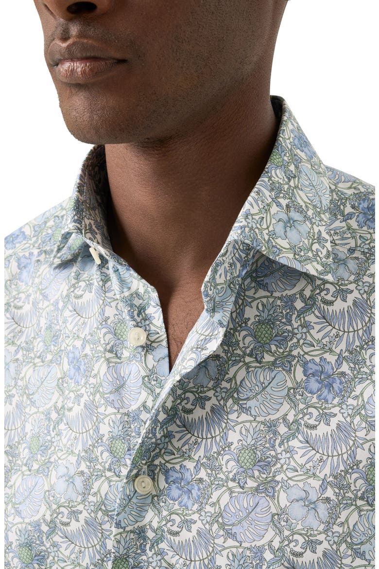 Slim Fit Floral Dress Shirt, Alternate, color, MEDIUM GREEN