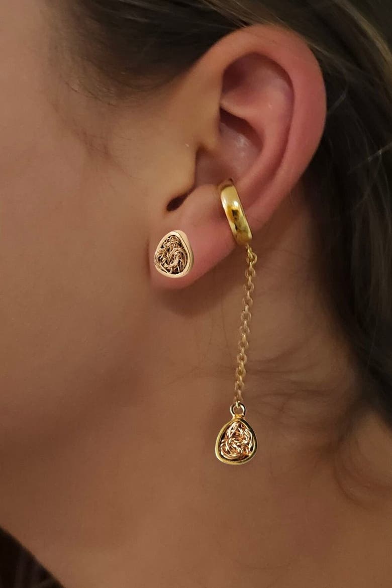 Asymmetrical Ear Cuff Set, Alternate, color, Gold