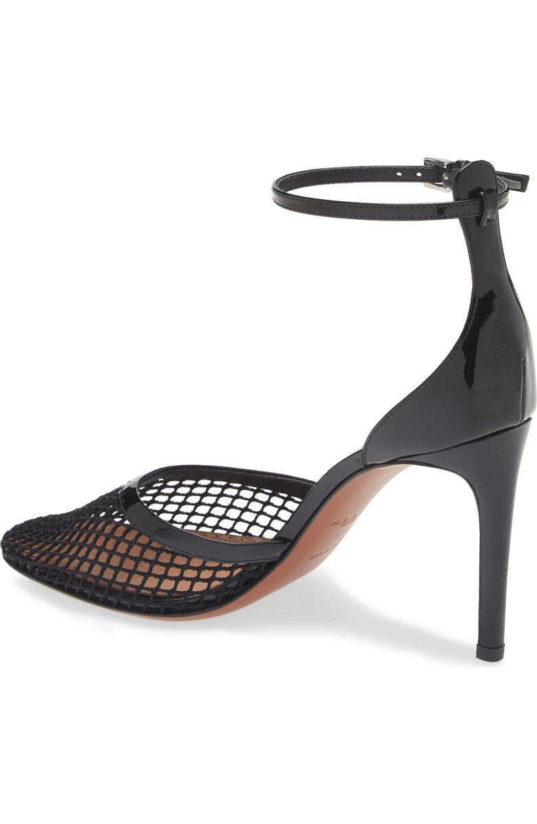Alaïa Fishnet Ankle Strap Pump, Alternate, color,