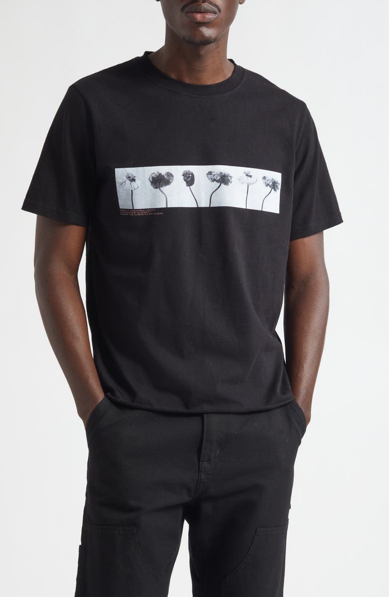 JKEEFER Line Up Organic Cotton Graphic T-Shirt, Main, color, Black