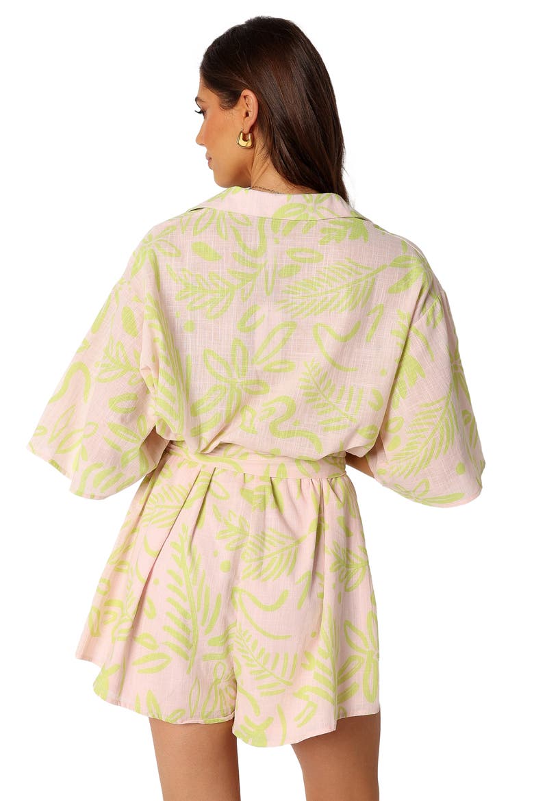Dolce Tie Waist Cotton Romper, Alternate, color, CITRUS