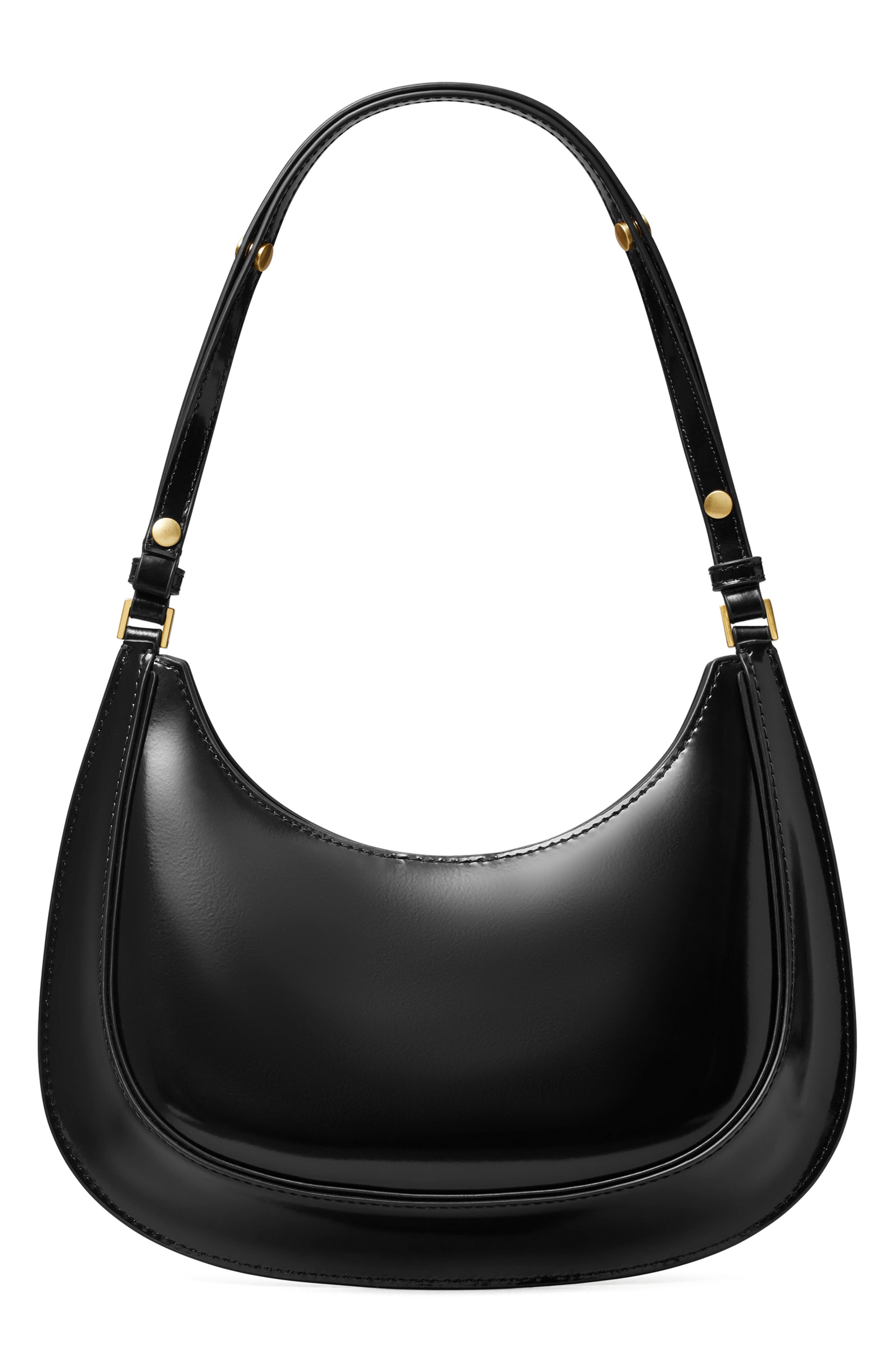 Tory Burch Robinson Spazzolato Crescent Leather Shoulder Bag, Alternate, color, 