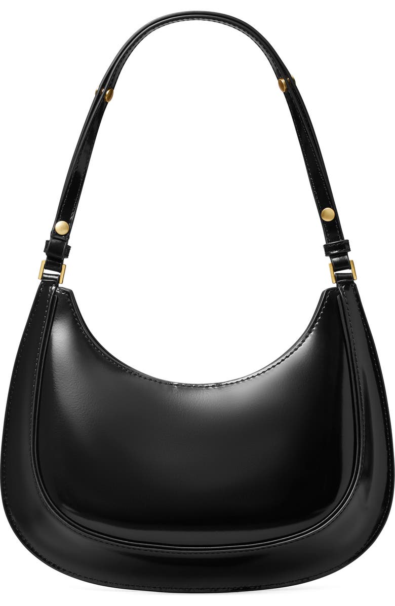 Tory Burch Robinson Spazzolato Crescent Leather Shoulder Bag, Alternate, color,