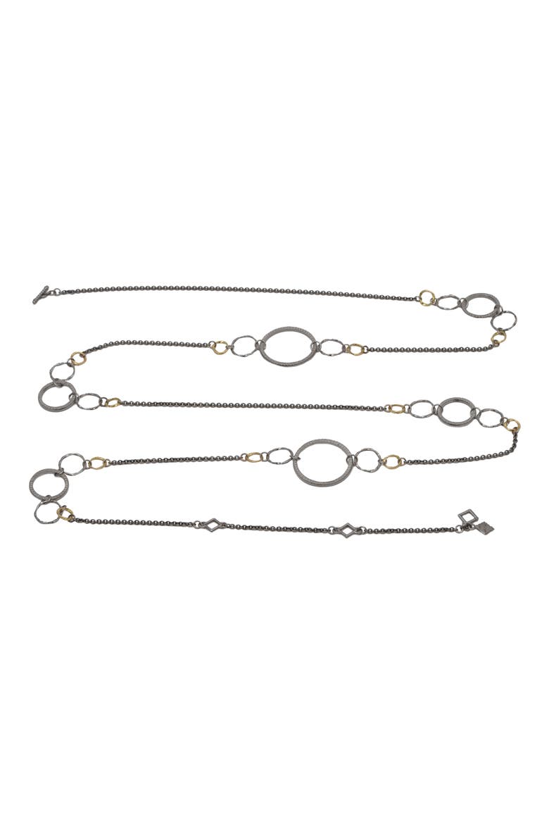 Old World Mixed Metal Station Chain Necklace, Alternate, color, SILVER