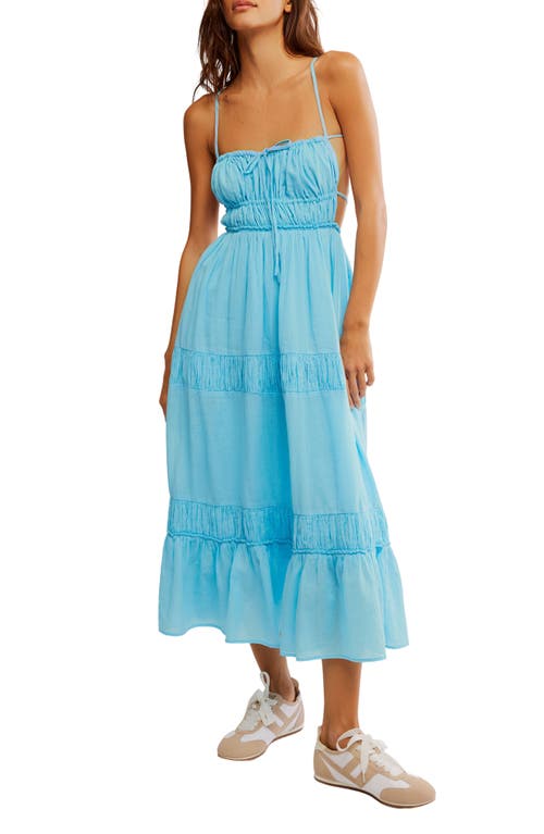 Free People Taking Sides Tiered Cotton Maxi Dress In Splash