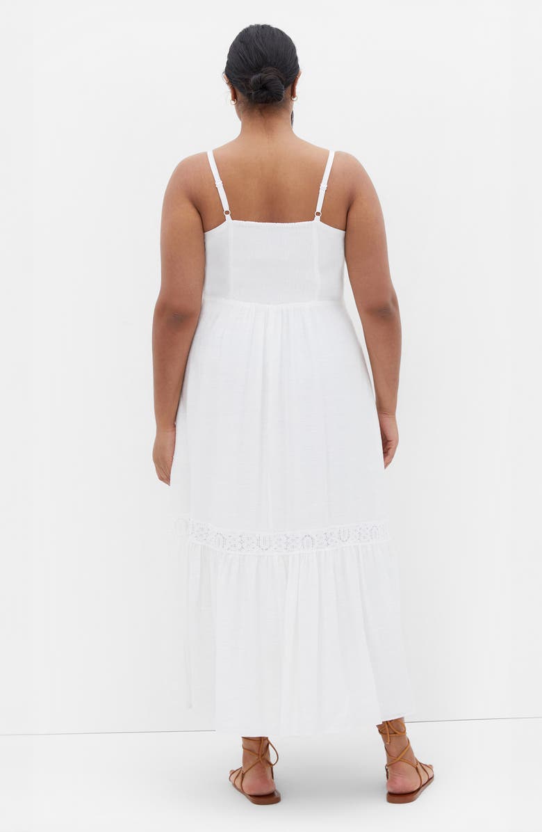 City Chic Brielle Lace Trim Maxi Sundress, Alternate, color, Ivory