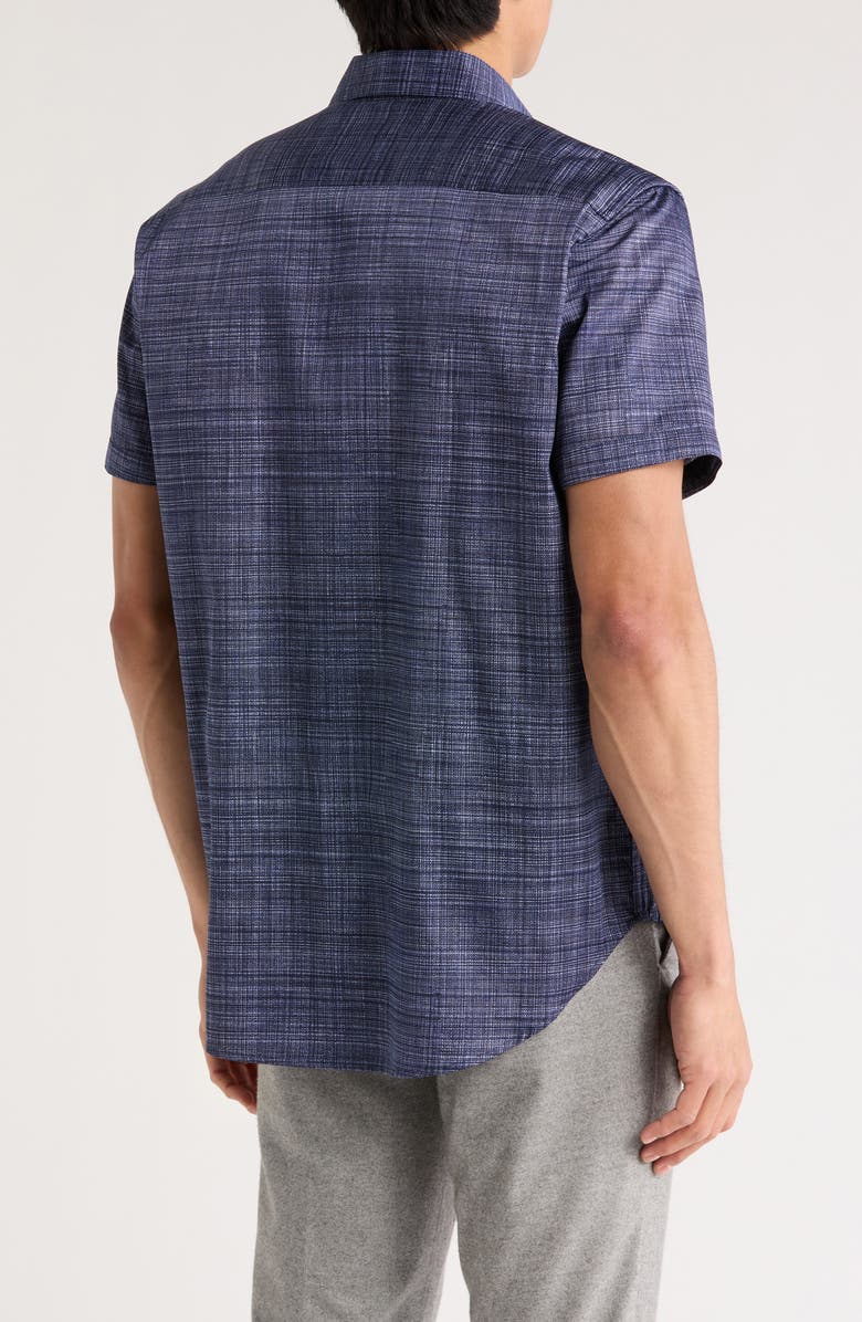 Robert Graham Roth Short Sleeve Cotton Button-Up Shirt, Alternate, color, Blue