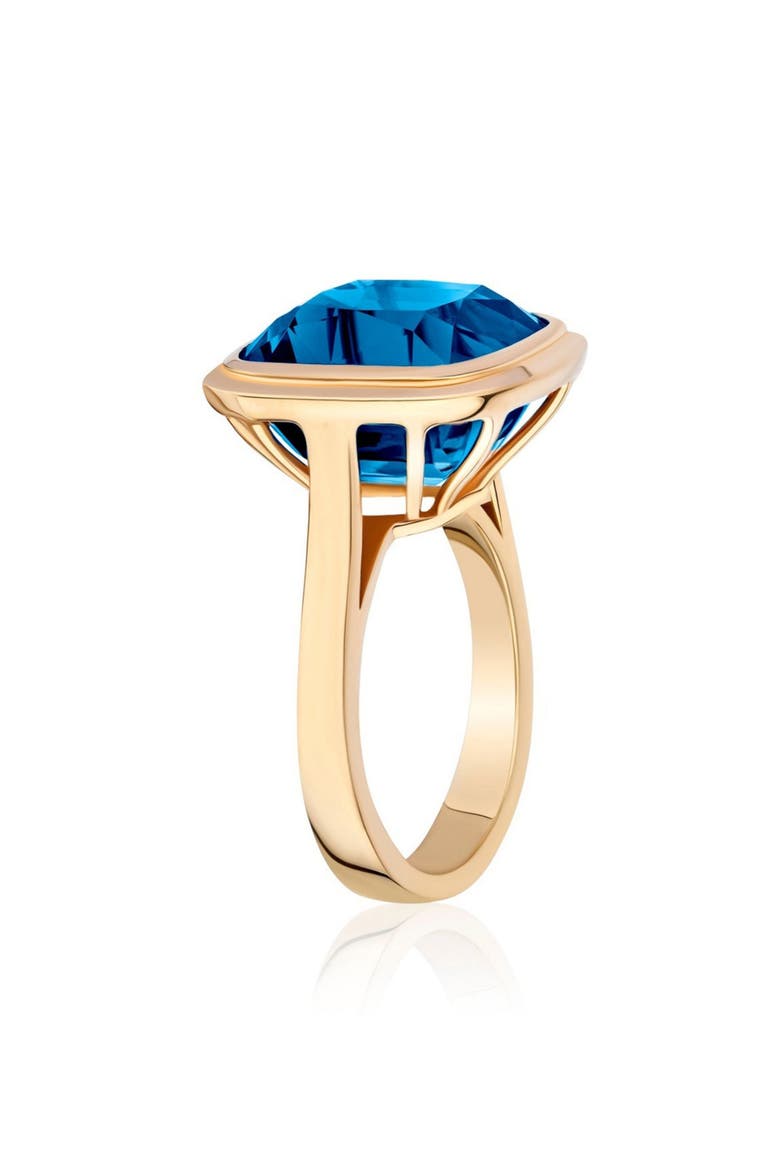 Manhattan Cushion Cut Blue Topaz Cocktail Ring, Alternate, color, DEEP BLUE
