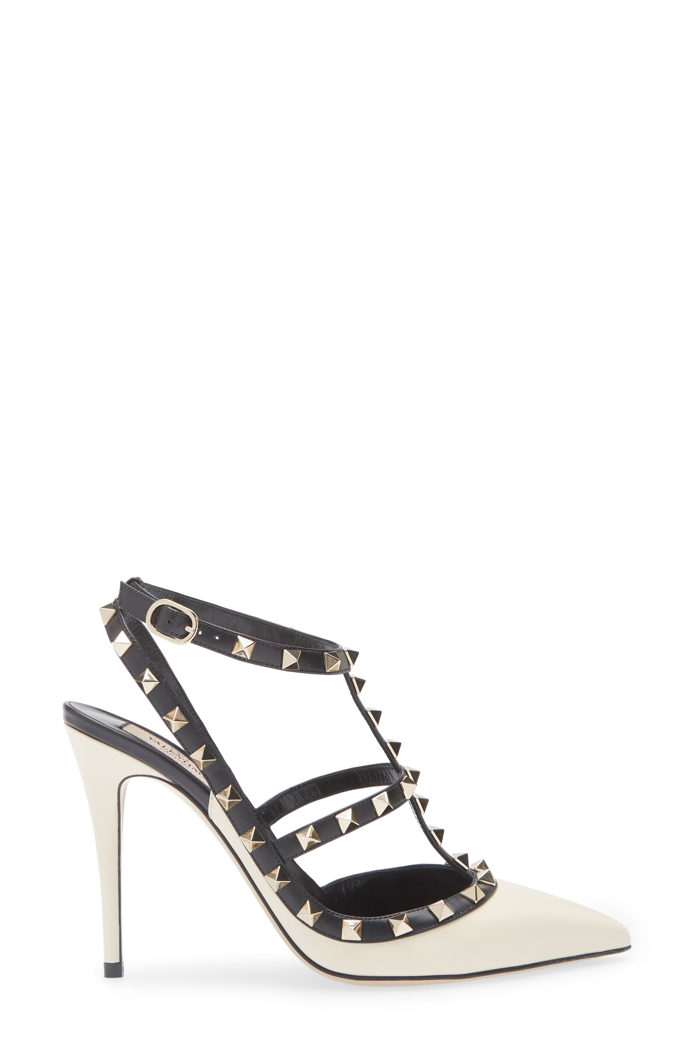 Valentino Garavani Rockstud T-Strap Pointed Toe Pump, Alternate, color, 