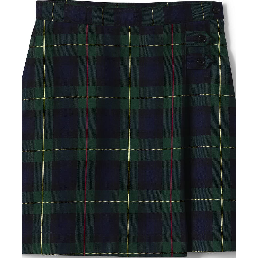 Lands' End School Uniform Girls Plaid A-line Skirt Below The Knee In Blue
