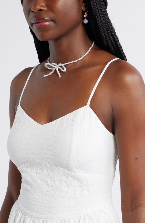Bp. Crinkle Sleeveless Minidress In White Blanc