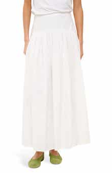 STAUD Procida Eyelet Cotton Maxi Skirt