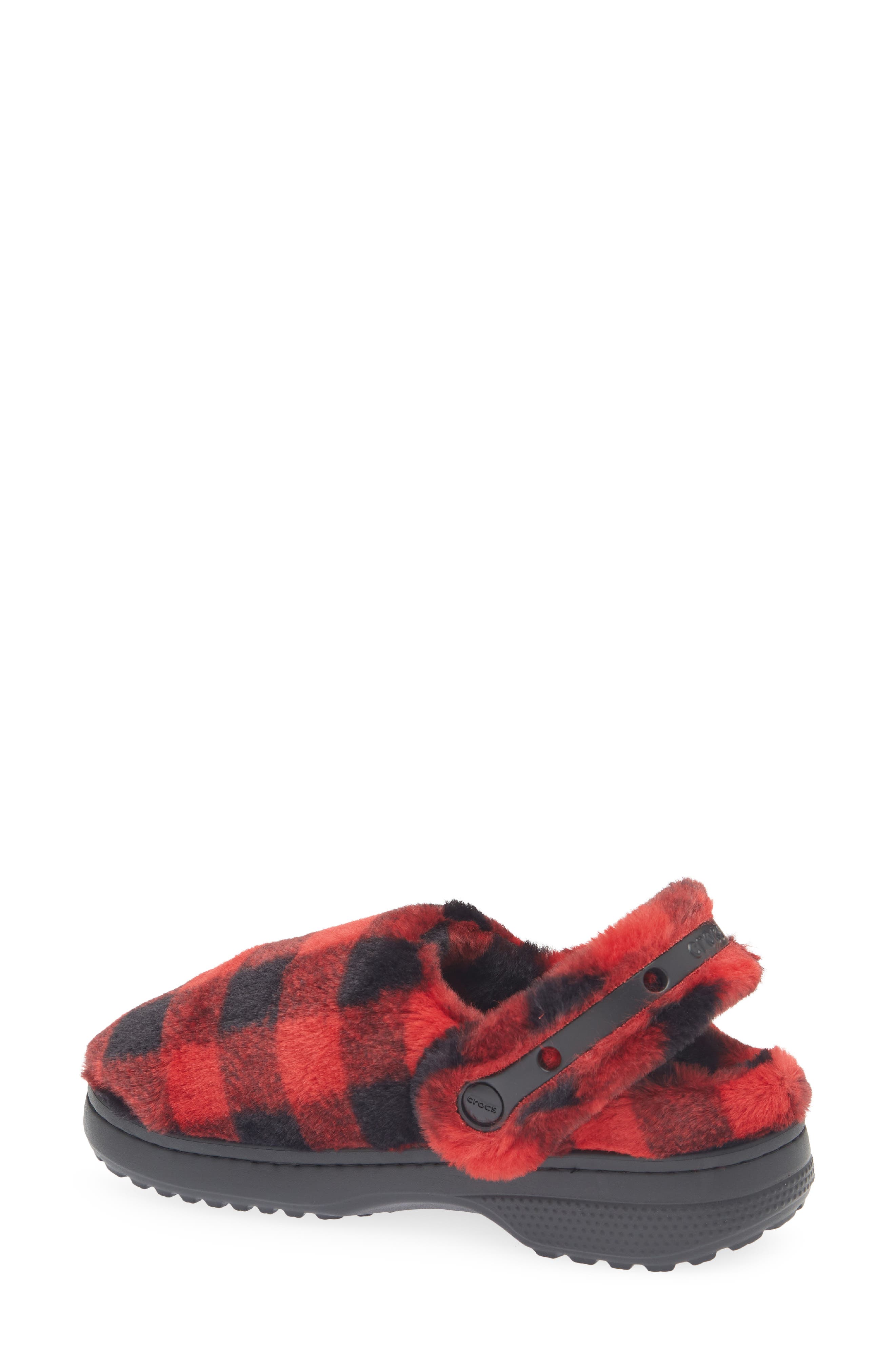 Classic Unfurgettable Buffalo Check Fleece Clog, Alternate, color, BLACK/RED