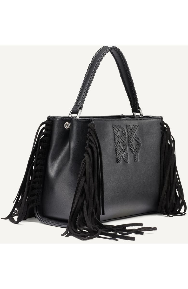 DKNY Foster Medium Satchel, Alternate, color, Black/Silver