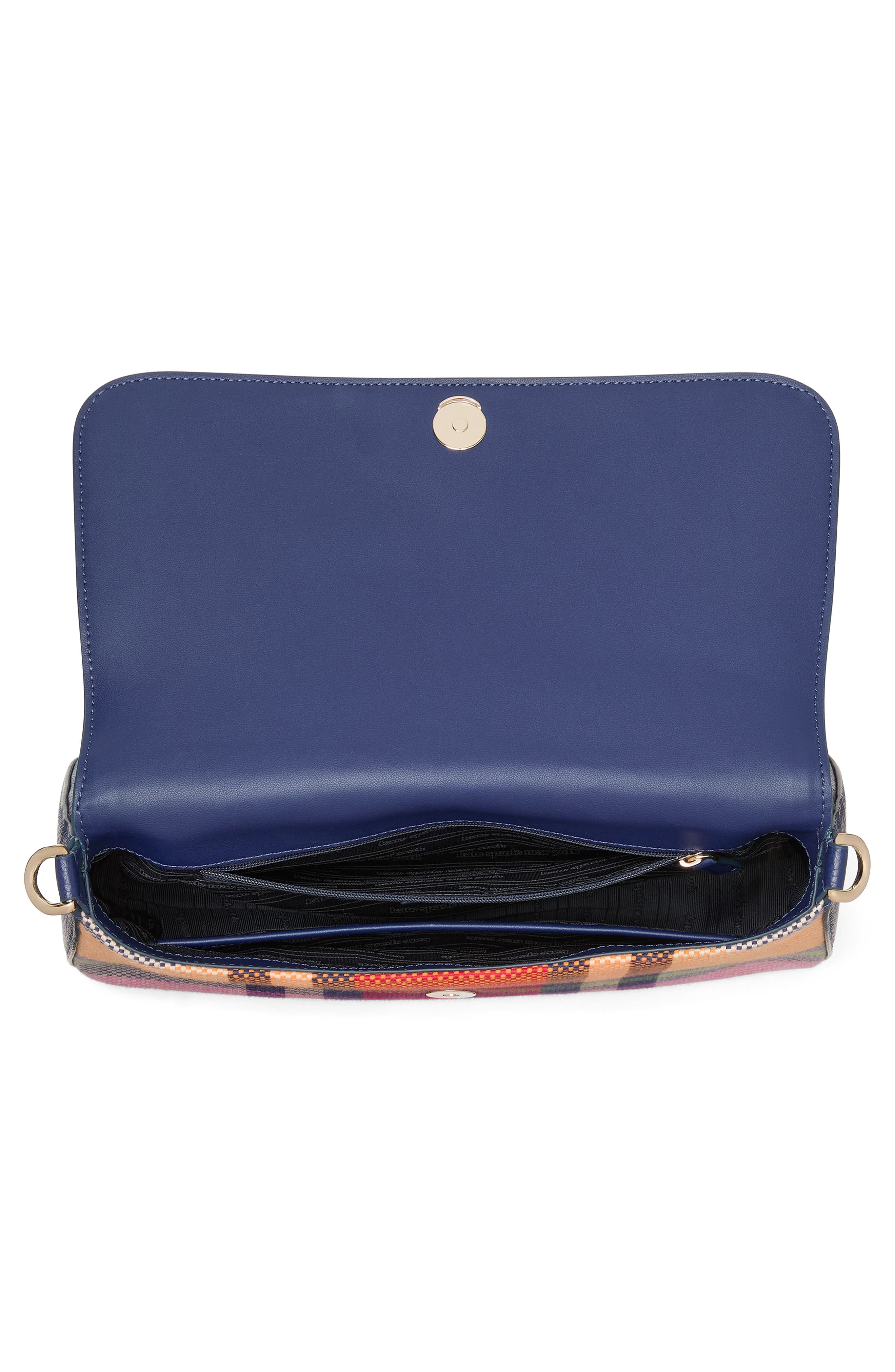 Kate Spade New York hudson grand plaid flap shoulder bag, Alternate, color, 