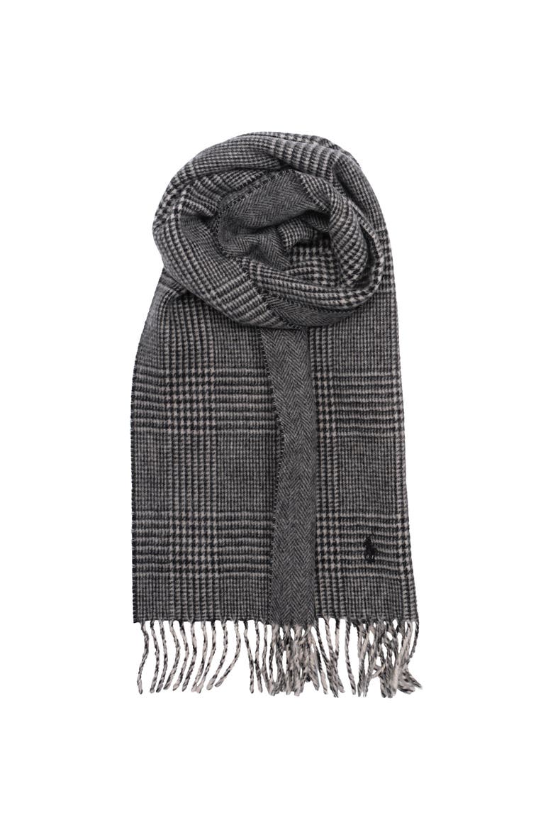 Reversible Menswear Scarf, Alternate, color, Black/Cream Check