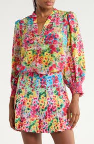 ALICE + OLIVIA Sheila Floral Silk Top