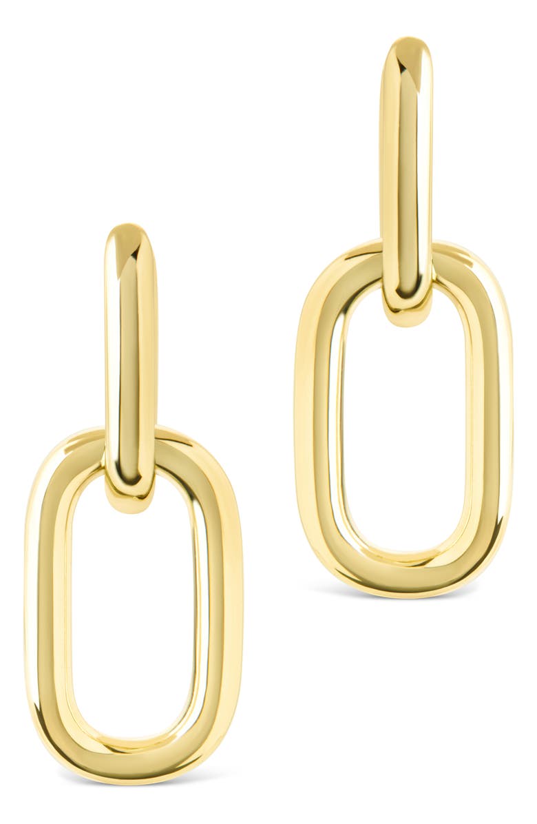 Sterling Forever Rima Oval Link Drop Huggie Hoop Earrings, Alternate, color, Gold