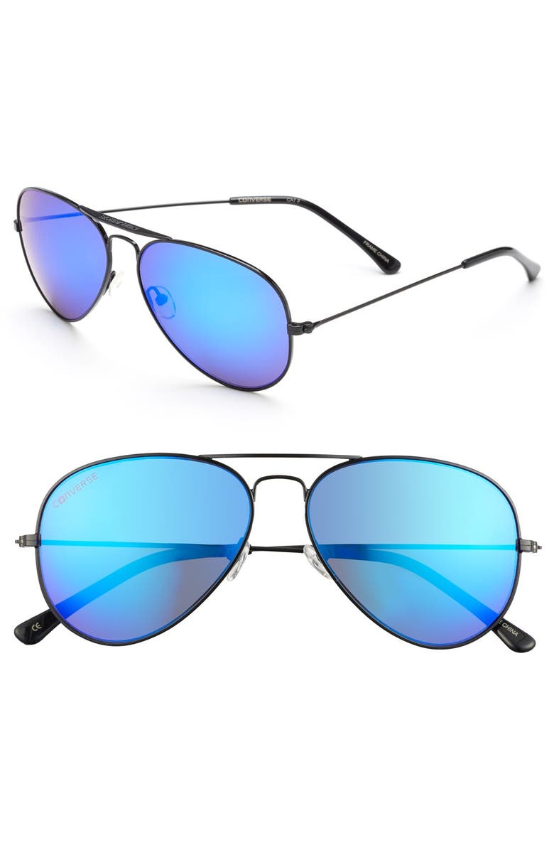 Converse 58mm Aviator Sunglasses, Main, color, 