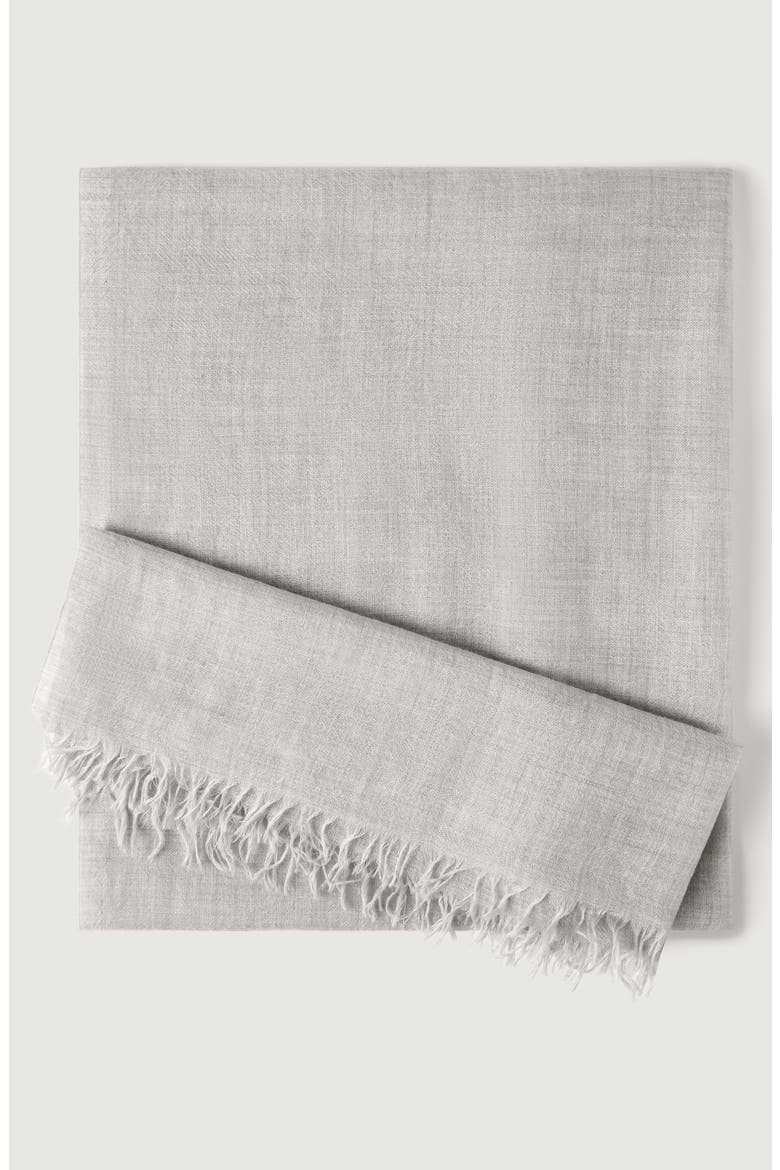 Cashmere and silk scarf, Alternate, color, Light Grey