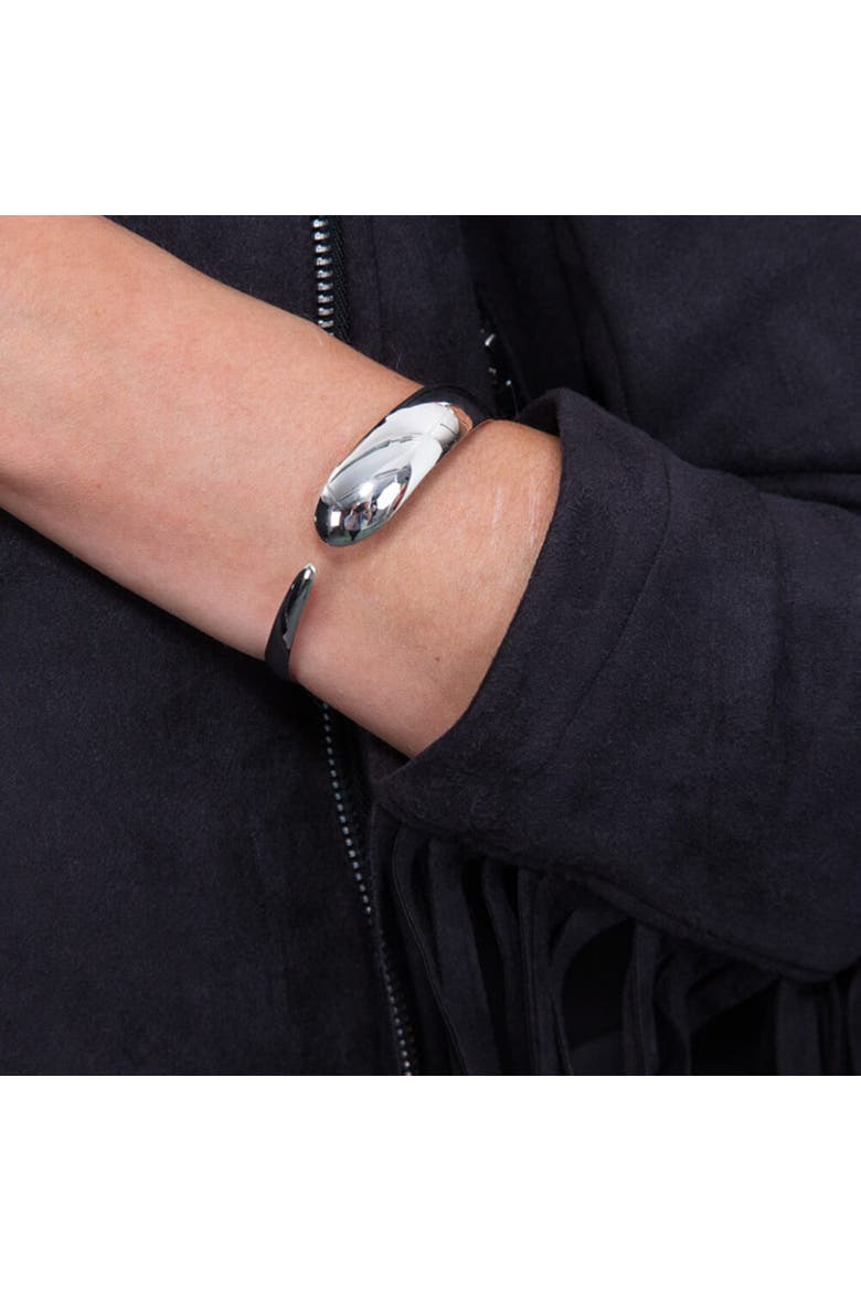 Flat Drop Bangle, Alternate, color, Sterling Silver