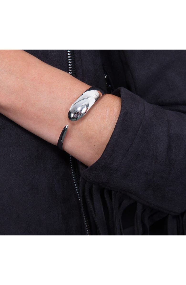 Lucy Quartermaine Flat Drop Bangle, Alternate, color, Sterling Silver