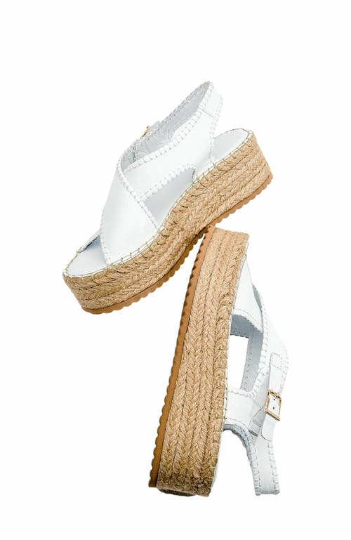 Forever & Always Shoes Bellezza Leather Platform Sandal In White