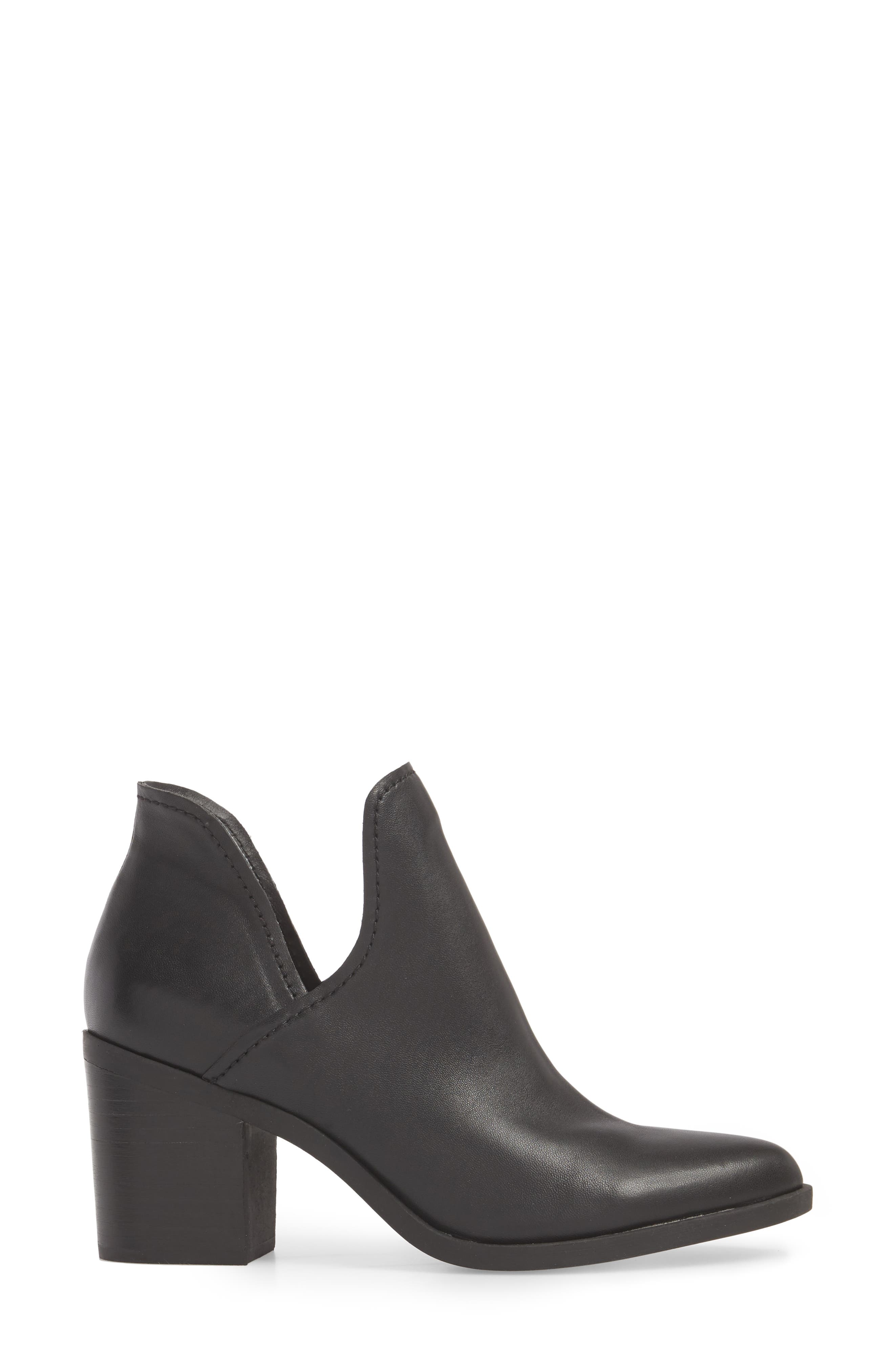 Petra Open Side Bootie, Alternate, color, BLACK LEATHER
