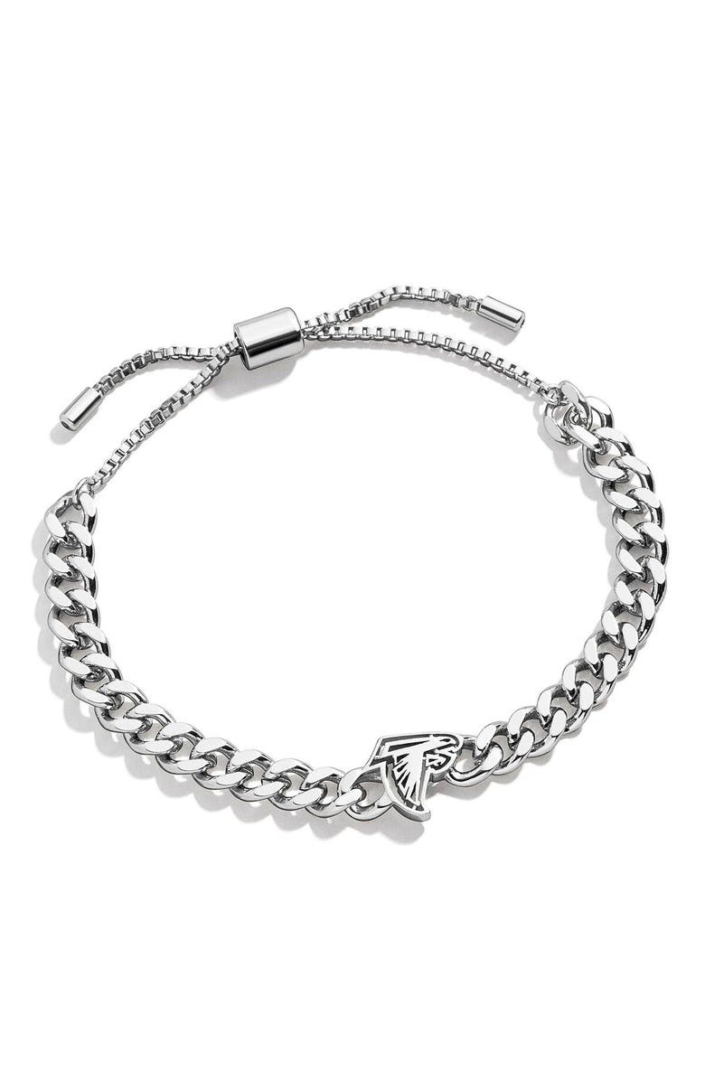 BaubleBar Silver Atlanta Falcons Chain Bracelet, Main, color,