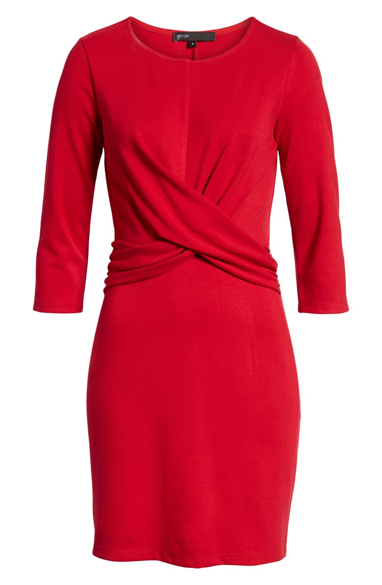 GIBSONLOOK Gibson Knot Front Stretch Knit Body-Con Dress, Alternate, color, 