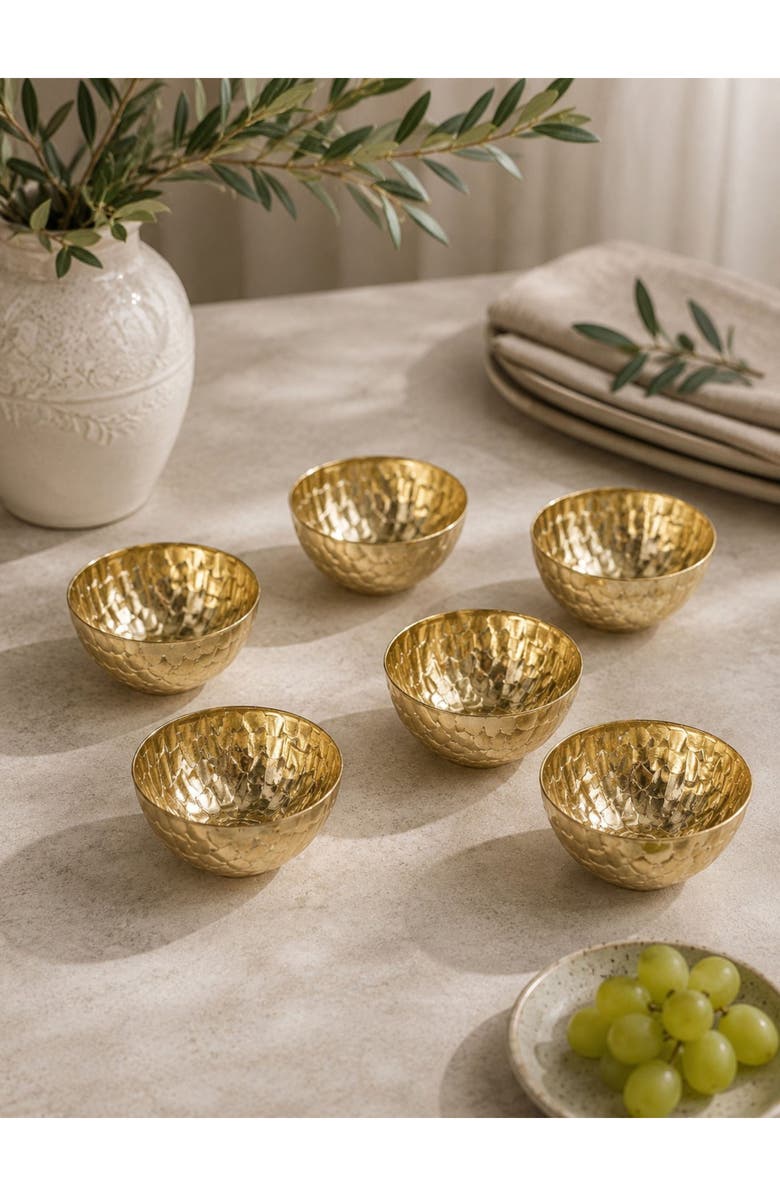 Zodax Braided Set of 6 Condiment Bowls, Alternate, color, Gold